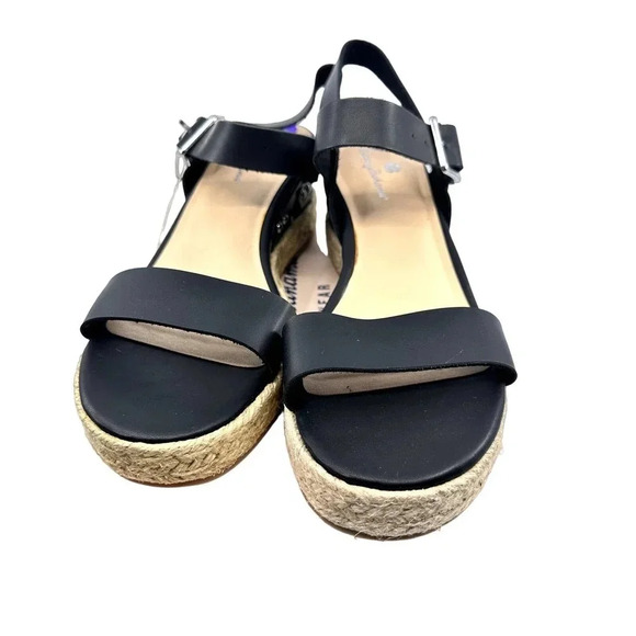 Tommy Bahama Womens Sandals Espadrille Wedge Leather Black Size 8.5M NIB - Picture 3 of 6